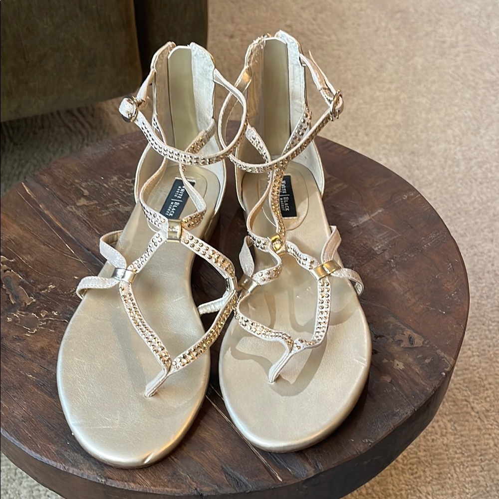Gold Strappy Sandals